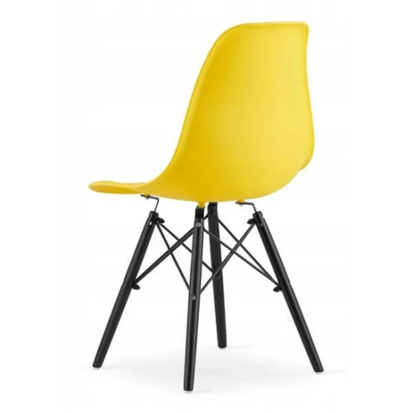Scaun stil scandinav, Artool, Osaka, PP galben, picioare lemn negru, 46x54x81 cm