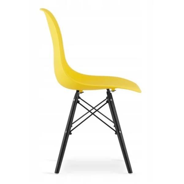 Scaun stil scandinav, Artool, Osaka, PP galben, picioare lemn negru, 46x54x81 cm