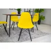 Scaun stil scandinav, Artool, Osaka, PP galben, picioare lemn negru, 46x54x81 cm