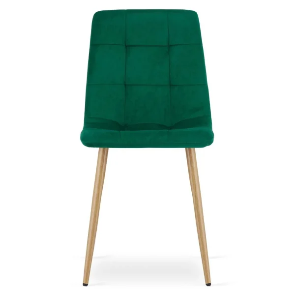 Scaun bucatarie/living, Artool, Kara, catifea verde, picioare metal natur, 44.5x50.5x87 cm