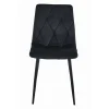 Set 4 scaune bucatarie/living, Artool, Libra, catifea neagra, picioare metal negru, 44x40x88.5 cm