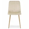 Set 4 scaune bucatarie/living, Artool, Lava, catifea bej deschis, picioare metal natur, 45x55x86 cm