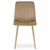 Set 4 scaune bucatarie/living, Artool, Lava, catifea maro, picioare metal natur, 45x55x86 cm