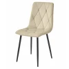 Set 4 scaune bucatarie/living, Artool, Libra, catifea bej, picioare metal negru, 44x40x88.5 cm