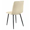 Set 4 scaune bucatarie/living, Artool, Libra, catifea bej, picioare metal negru, 44x40x88.5 cm