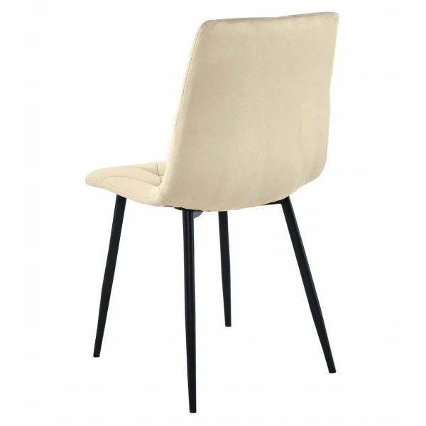 Set 4 scaune bucatarie/living, Artool, Libra, catifea bej, picioare metal negru, 44x40x88.5 cm
