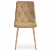 Set 4 scaune bucatarie/living, Artool, Libra, catifea maro, picioare metal natur, 45x54x86.5 cm