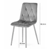 Set 4 scaune bucatarie/living, Artool, Libra, catifea roz, picioare metal natur, 45x54x86.5 cm