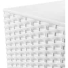Set 2 ghivece de flori, Rato, imitatie ratan, inalte, 32.5x32.5x61 cm, alb, Prosperplast