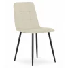 Set 4 scaune bucatarie/living, Artool, Kara, catifea bej, picioare metal negru, 44.5x50.5x87 cm