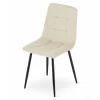 Set 4 scaune bucatarie/living, Artool, Kara, catifea bej, picioare metal negru, 44.5x50.5x87 cm