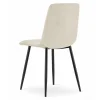 Set 4 scaune bucatarie/living, Artool, Kara, catifea bej, picioare metal negru, 44.5x50.5x87 cm