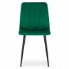 Set 4 scaune bucatarie/living, Artool, Lava, catifea verde, picioare metal negru, 43x51x90 cm