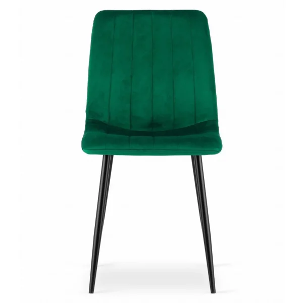 Set 4 scaune bucatarie/living, Artool, Lava, catifea verde, picioare metal negru, 43x51x90 cm