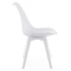 Set 4 scaune bucatarie/living, Artool, Mark, PP alb, picioare albe, 49x43x82 cm