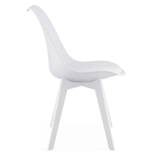 Set 4 scaune bucatarie/living, Artool, Mark, PP alb, picioare albe, 49x43x82 cm