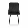 Set 4 scaune bucatarie/living, Artool, Lava, catifea neagra, picioare metal negru, 43x51x90 cm