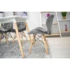 Set 6 scaune bucatarie/living, Artool, Lago Velvet, catifea gri, picioare lemn natur, 48x52.5x74 cm