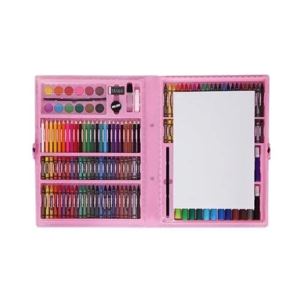 Set pictura si desen pentru copii,trusa plastic roz, 168 piese