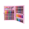 Set pictura si desen pentru copii,trusa plastic roz, 168 piese