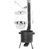 Set soba cu ceaun/tuci, cu burlane, 42 cm, ceaun de 22 L, polonic, lingura de lemn, Artool