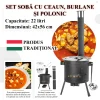 Set soba cu ceaun/tuci, cu burlane, 42 cm, ceaun de 22 L, polonic, lingura de lemn, Artool