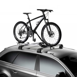 Suport auto pentru transport bicicleta in pozitie verticala, montaj rapid pe barele transversale, capacitate 15kg