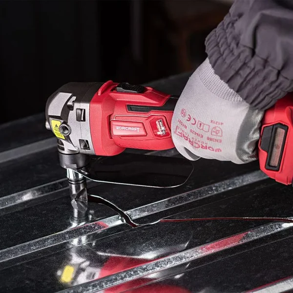 Masina pentru taiat tabla, 20V Li-ion (acumulator neinclus), motor fara perii, Worcraft