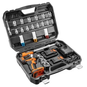 Masina de insurubat, cu impact, cu 2 acumulatori 2 Ah, incarcator 18 V Li-ion, accesorii, 200 Nm, 1/2", NEO
