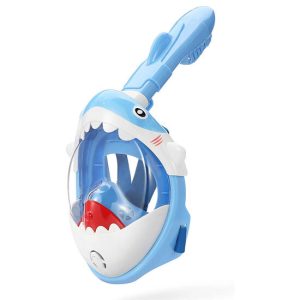 Masca snorkeling cu tub pentru copii model rechin