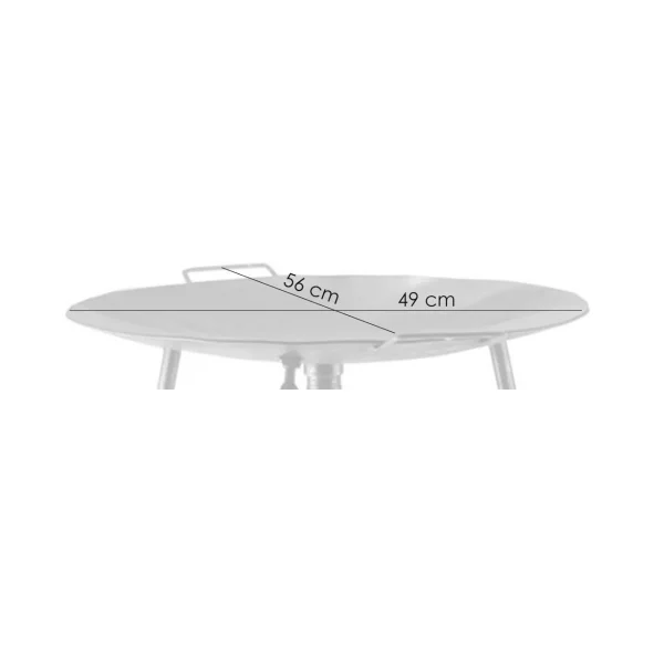 Disc pentru gratar, metalic, cu arzator, picioare, 49x77 cm, Perfect Home