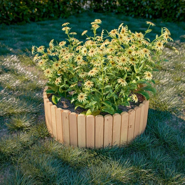 Gard de gradina decorativ din lemn, natur, 200x40 cm