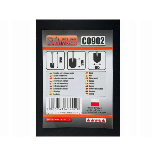 Harlet, cazma, cu coada metalica, 19.5x29 cm, 119 cm, Richmann Exclusive