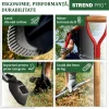 Harlet, cazma, ascutit, cu margini zimtate, coada lemn, 22x30x115 cm, Strend Pro Premium RedShark