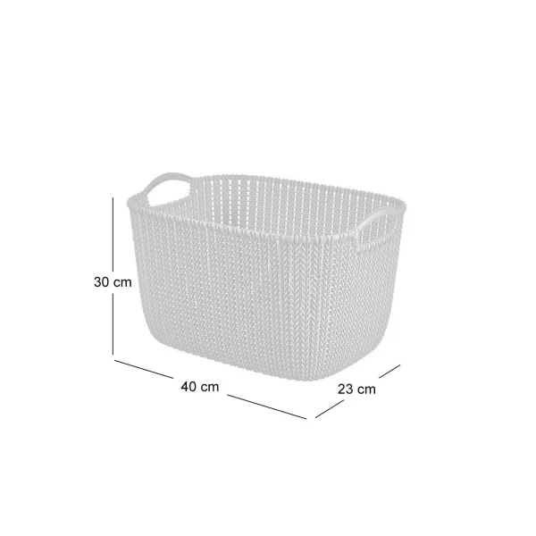 Cos rufe, 2 manere, alb, 19 L, 40x30x23 cm, Curver