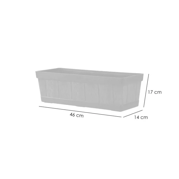 Jardiniera Woodeff, teak, 46x14x17 cm