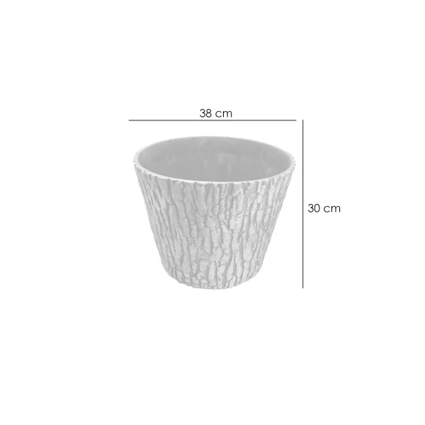 Ghiveci decorativ de gradina, model scoarta de copac, rezistent la intemperii, diametru 38 cm