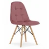 Scaun stil scandinav, Artool, Dumo, catifea roz inchis, picioare lemn natur, 45x53x84 cm