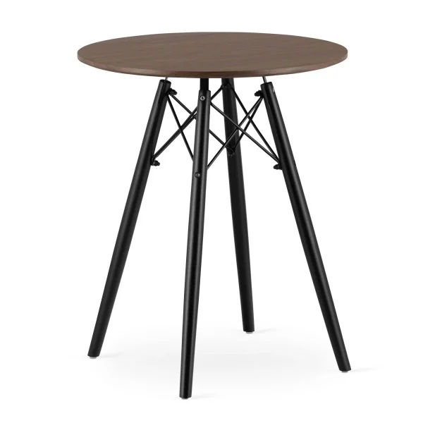 Masa stil scandinav, Artool, rotund, MDF si lemn, maro rustic, 60x73 cm