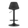 Set 2 scaune de bucatarie/bar, Artool, Hoga, rotativ, PP negru, picior metal negru, 38x40x81-102 cm