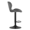 Set 2 scaune de bucatarie/bar, Artool, West, rotativ, catifea gri, picior metal negru, 46x48.5x90-111 cm