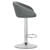Set 2 scaune de bucatarie/bar, Artool, East, rotativ, catifea gri, picior metal argintiu, 53x46x81-103 cm