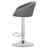 Set 2 scaune de bucatarie/bar, Artool, East, rotativ, catifea gri, picior metal argintiu, 53x46x81-103 cm