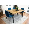 Set 4 scaune bucatarie/living, Artool, Kara, catifea bleumarin, picioare metal negru, 44.5x50.5x87 cm