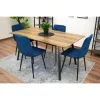 Set 4 scaune bucatarie/living, Artool, Kara, catifea bleumarin, picioare metal negru, 44.5x50.5x87 cm