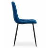 Set 4 scaune bucatarie/living, Artool, Kara, catifea bleumarin, picioare metal negru, 44.5x50.5x87 cm