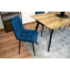 Set 4 scaune bucatarie/living, Artool, Kara, catifea bleumarin, picioare metal negru, 44.5x50.5x87 cm