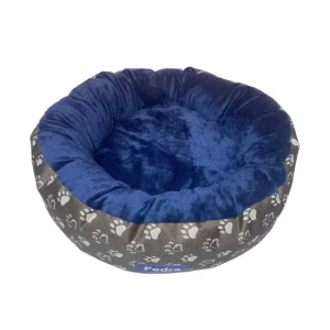Culcus pufos pentru caine/pisica, bleumarin, 50 cm