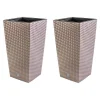Set 2 ghivece de flori, Rato, imitatie ratan, inalte, 32.5x32.5x61 cm, cafeniu, Prosperplast