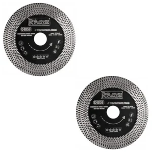 Set 2 discuri diamantate turbo, subtire, dublu segmentat, placi ceramice, taiere umeda si uscata, 115 mm/22.23 mm, Richmann Exclusive